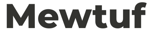 Black text 'Mewtuf' on a white background